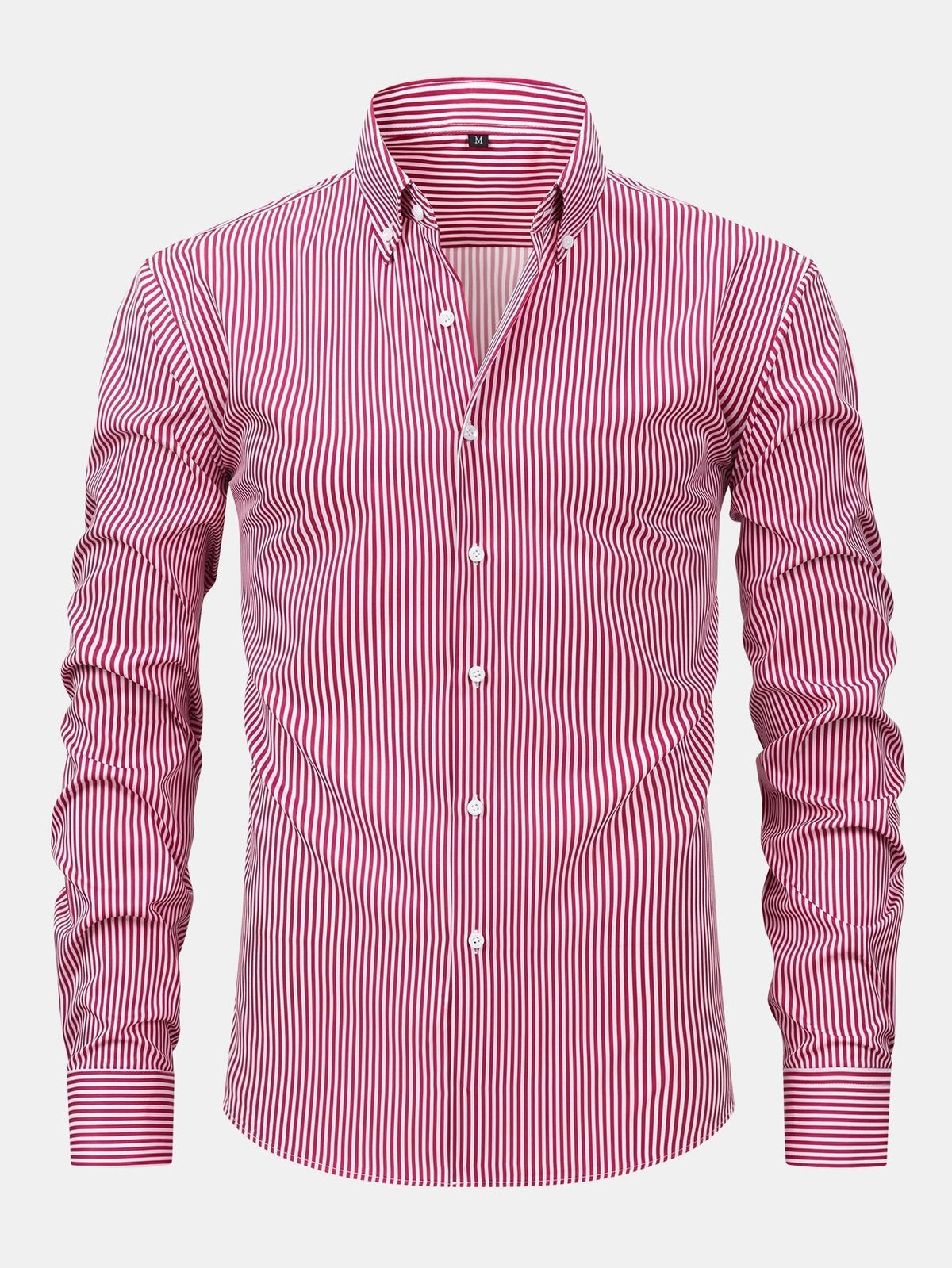 Long Sleeve Stripe Button Up Shirt & Slim Fit Tapered Trousers