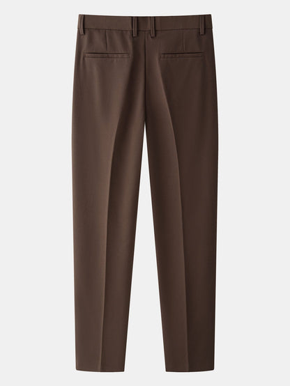 Twist Jacquard Knitted Zipper Polo Shirt & Slim Fit Tapered Trousers