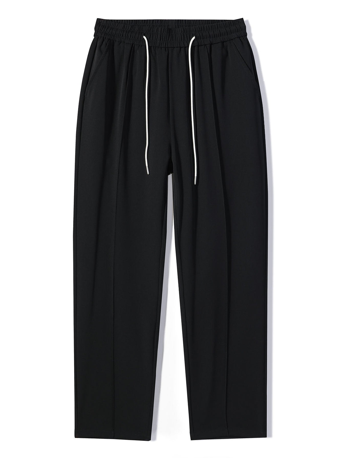 Relax Fit Long Sleeve 2 In 1 Waffle T-Shirt & Single Pleat Drawstring Straight Leg Pants