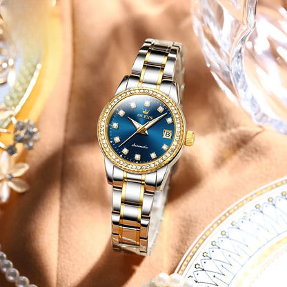 Women's Automatic Crystal Bezel Bracelet Watch