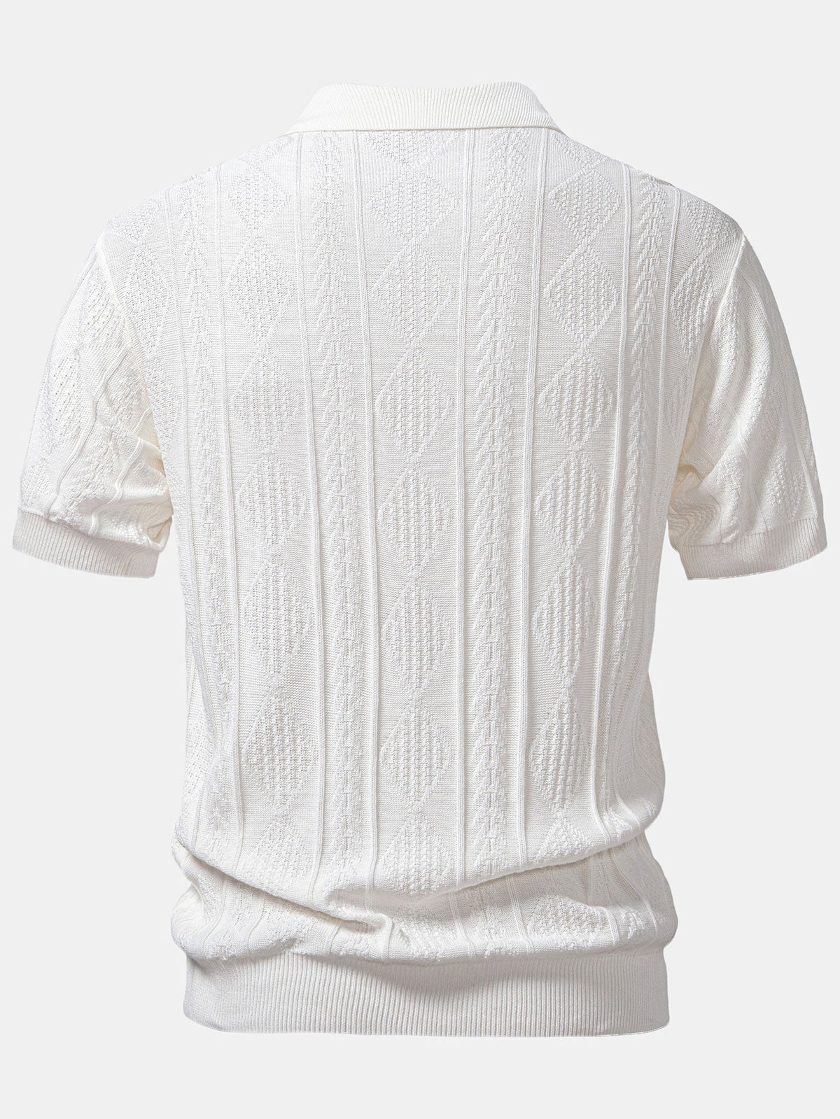 Geometric Jacquard Knitted Polo Shirt & Slim Fit Tapered Trousers