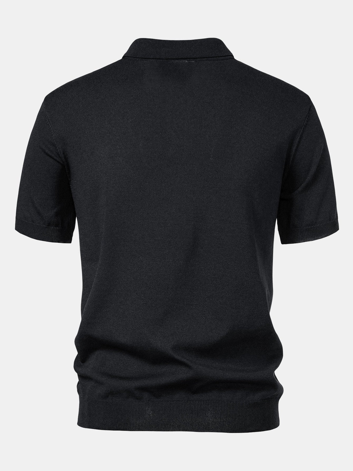 Stripe Jacquard Knit Polo Shirt & Straight Leg Ribbed Pants