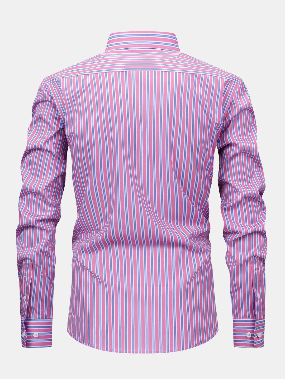 Long Sleeve Stripe Button Up Shirt & Slim Fit Tapered Trousers