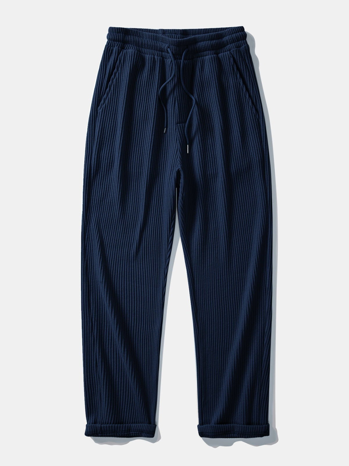 Long Sleeved Knitted Waffle Polo Shirt & Drawstring Knitted Waffle Pants
