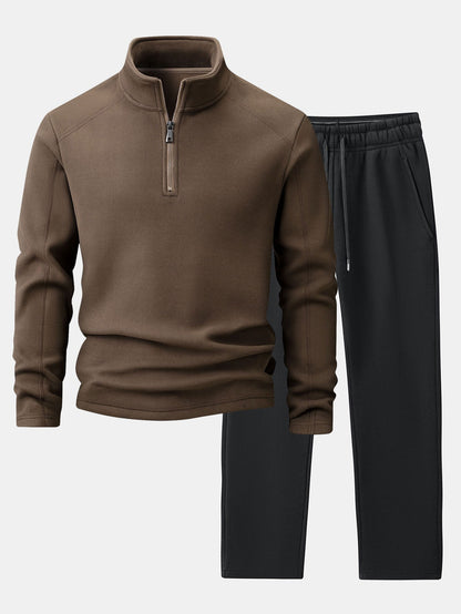Quarter-Zip Fleece Sweatshirt & Polar Fleece Straight Leg Pants