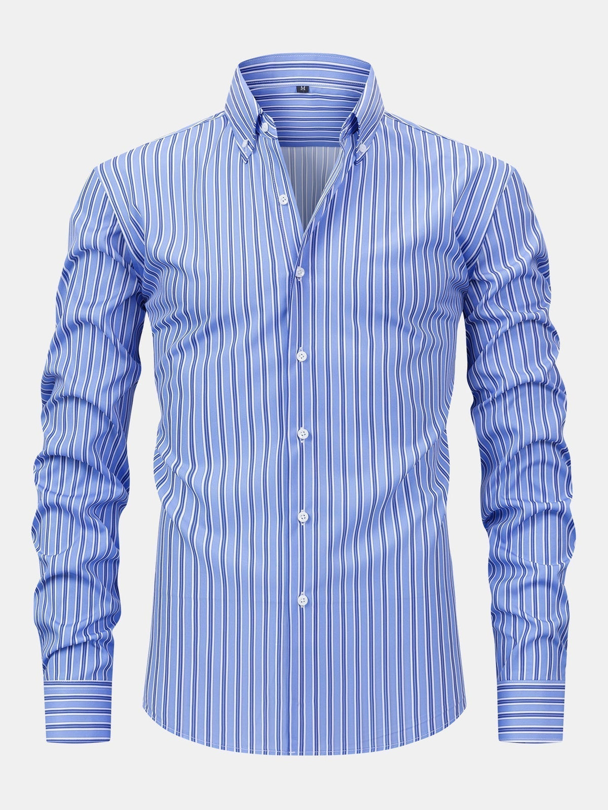 Long Sleeve Stripe Button Up Shirt & Slim Fit Tapered Trousers