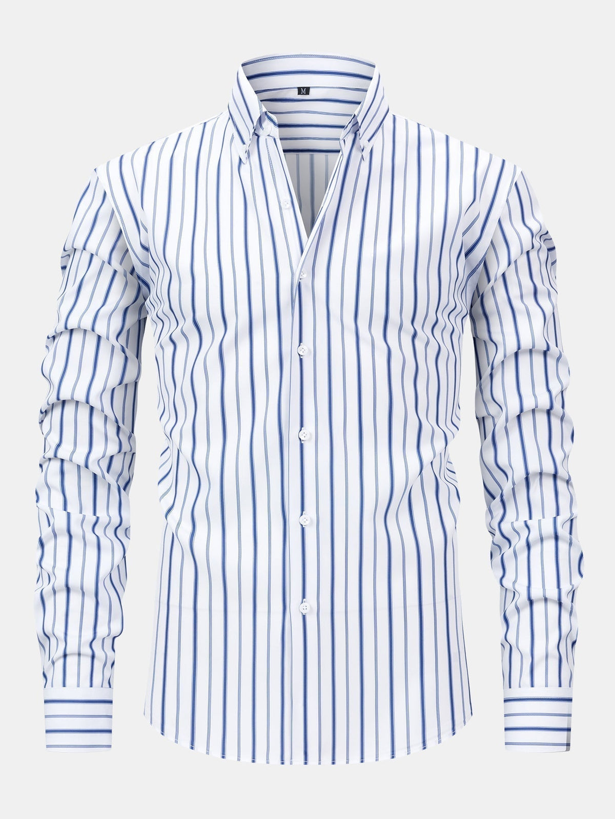 Long Sleeve Stripe Button Up Shirt & Slim Fit Tapered Trousers