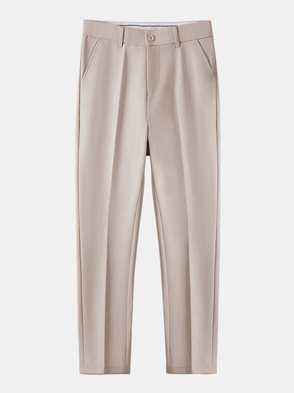 Contrast Trim Zipper Knit Polo Shirt & Slim Fit Tapered Trousers