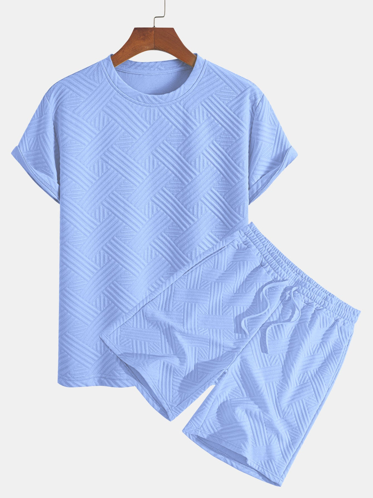 Striped Jacquard T-Shirt & Shorts Set