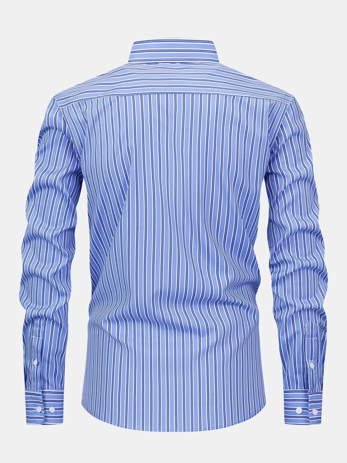 Long Sleeve Stripe Button Up Shirt & Slim Fit Tapered Trousers