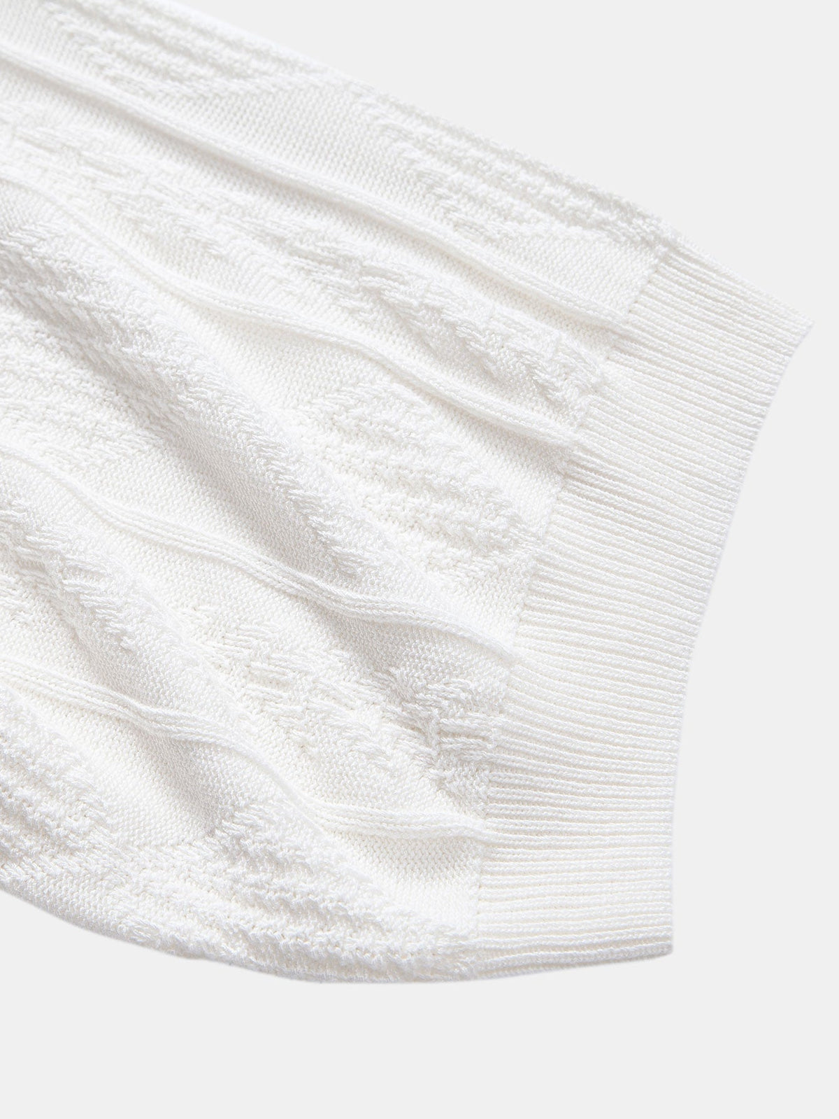 Geometric Jacquard Knitted Polo Shirt & Slim Fit Tapered Trousers