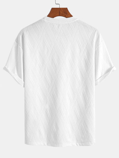 Relax Fit Diamond Jacquard T-Shirt & Diamond Jacquard Shorts