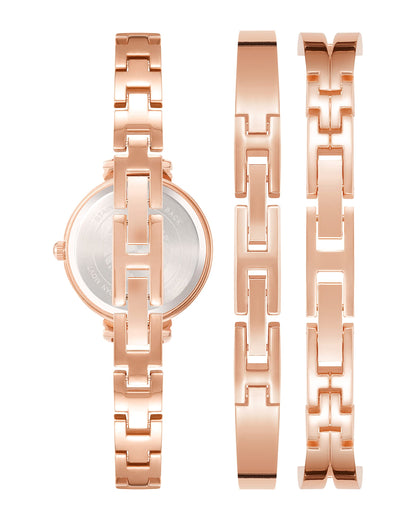 Anne Klein Women's Premium Crystal Accented Bangle Watch Set, AK/2245