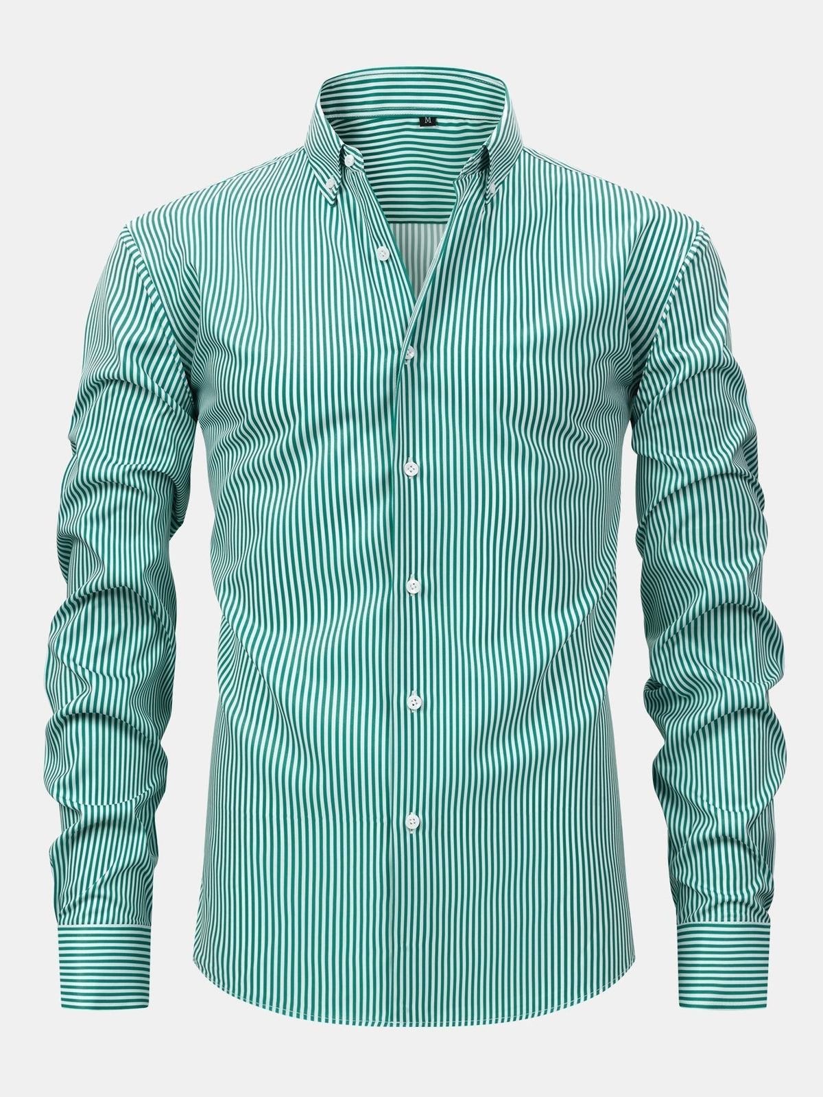Long Sleeve Stripe Button Up Shirt & Slim Fit Tapered Trousers