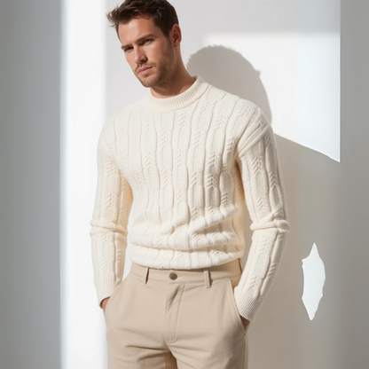 The Crema di Siena Cable Knit Sweater