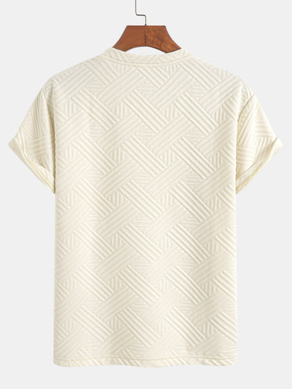 Striped Jacquard T-Shirt & Shorts Set
