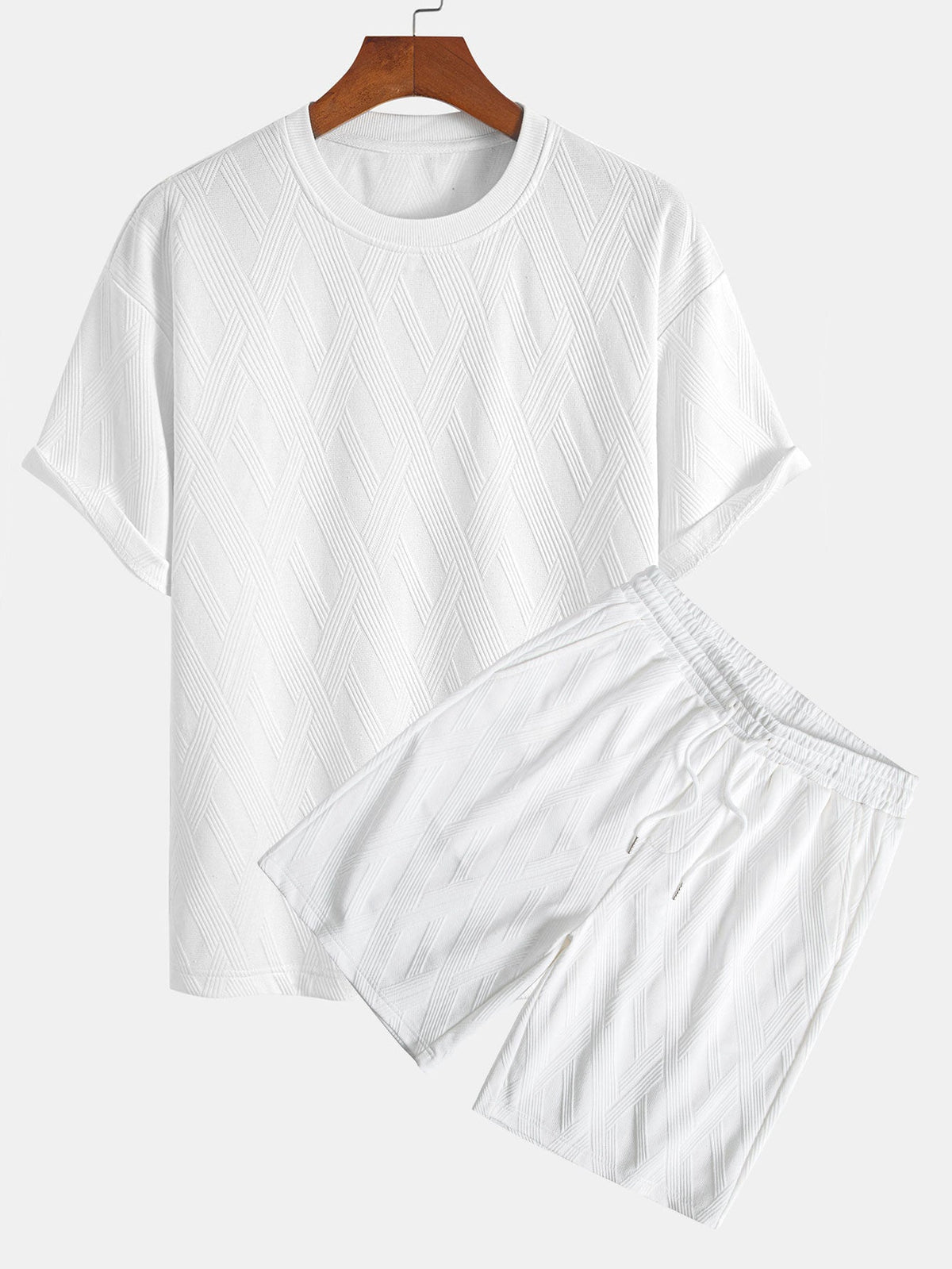 Relax Fit Diamond Jacquard T-Shirt & Diamond Jacquard Shorts