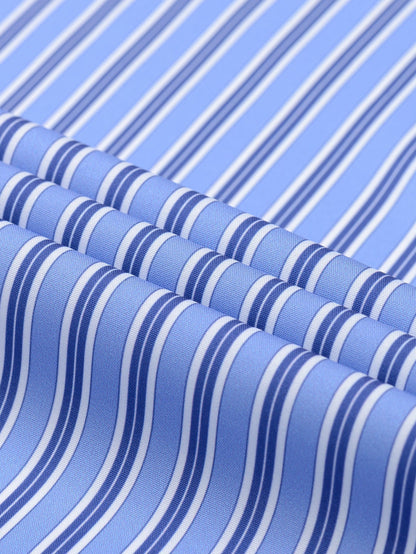 Long Sleeve Stripe Button Up Shirt & Slim Fit Tapered Trousers