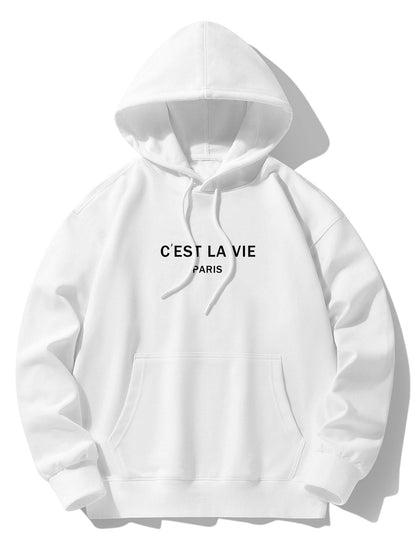 Paris Print Cotton Blend Hoodie & Jogger Pants
