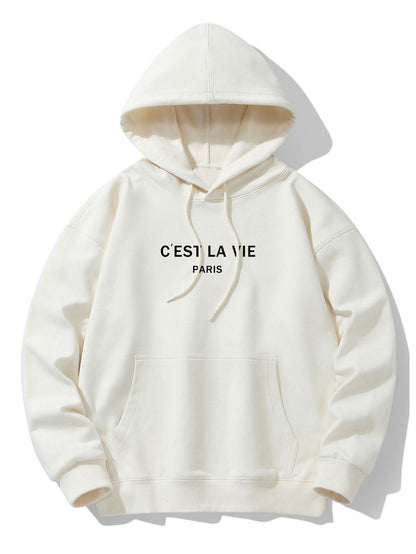 Paris Print Cotton Blend Hoodie & Jogger Pants