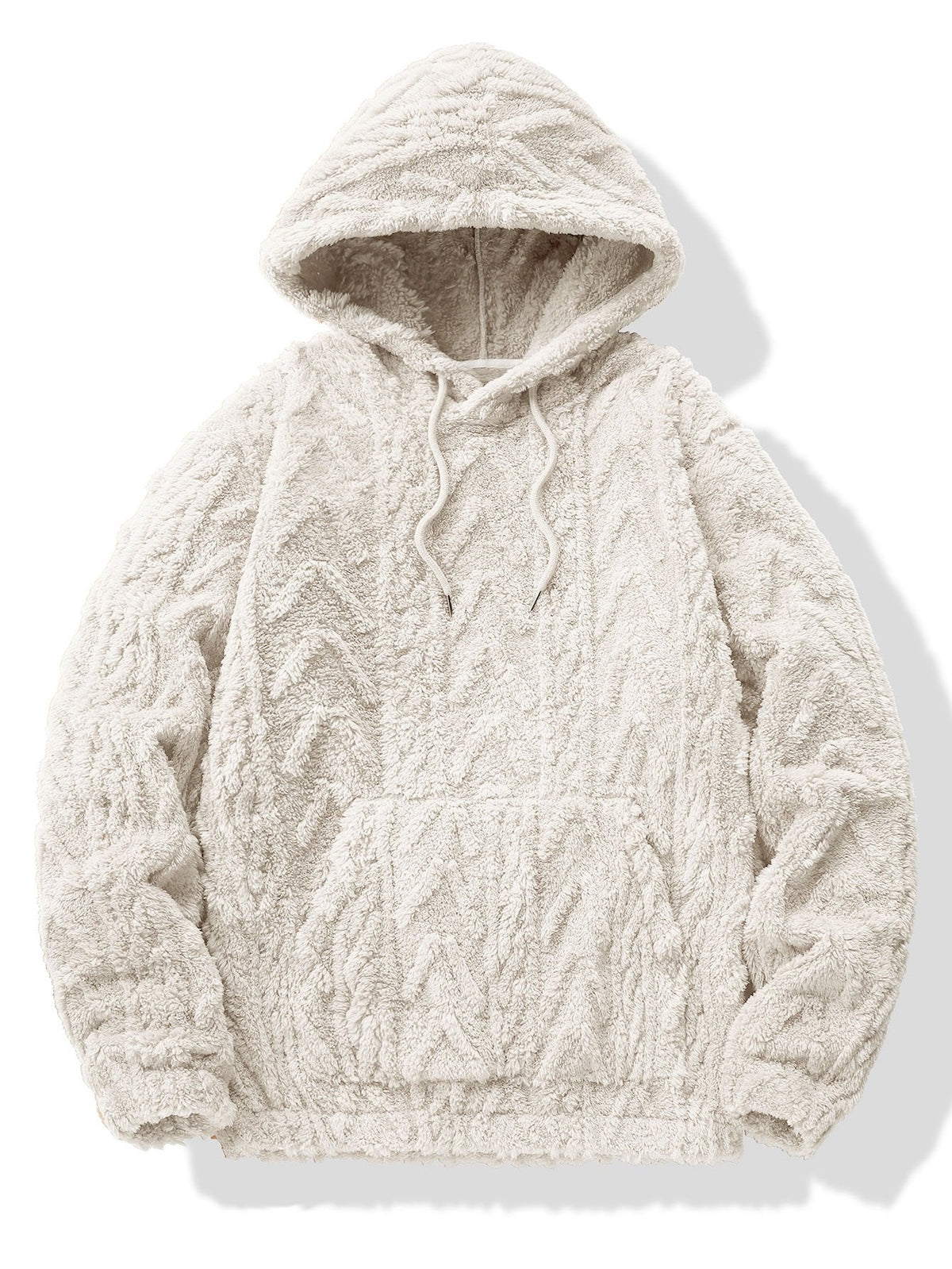 Geometric Jacquard Teddy Hoodie & Jogging Pants