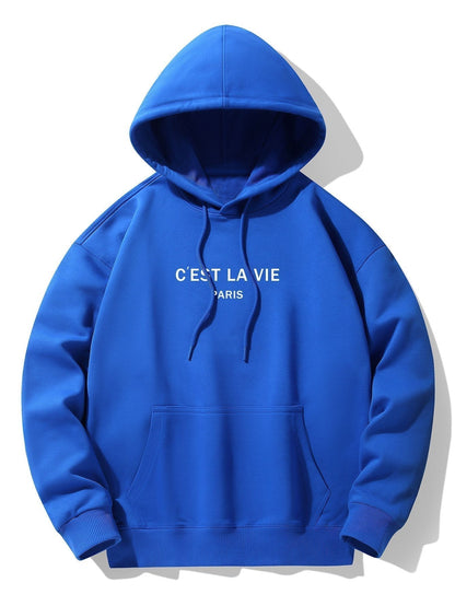 Paris Print Cotton Blend Hoodie & Jogger Pants