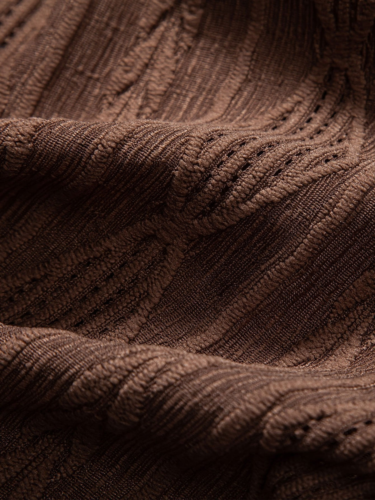 Geometric Jacquard Eyelet Cuban Shirt & Crinkle Textured Straight Leg Pants